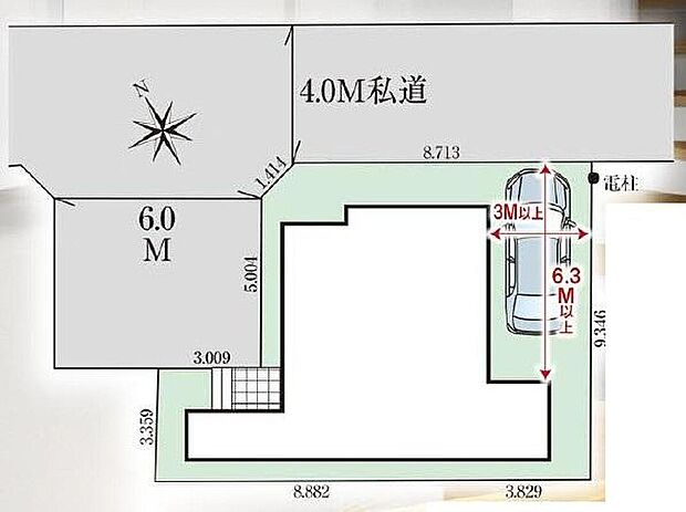 周辺は第一種低層住居専用地域の落ち着いた住環境です。駅チカの利便性と静けさを両立できる立地。角地で開放感があります。