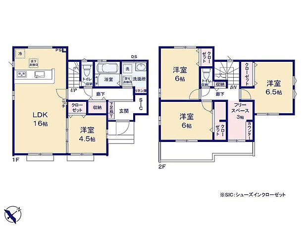 (１号棟)、4LDK、土地面積140.1m2、建物面積102.67m2