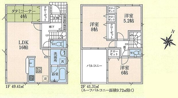 (１号棟)、3LDK、土地面積102m2、建物面積90.72m2