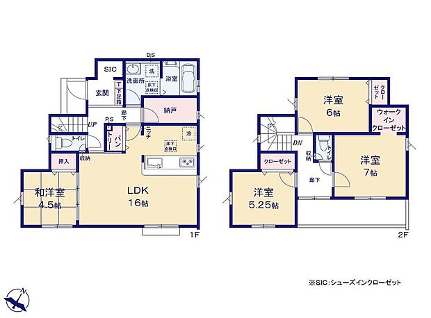 (１号棟)、4LDK+S、土地面積158.8m2、建物面積102.67m2