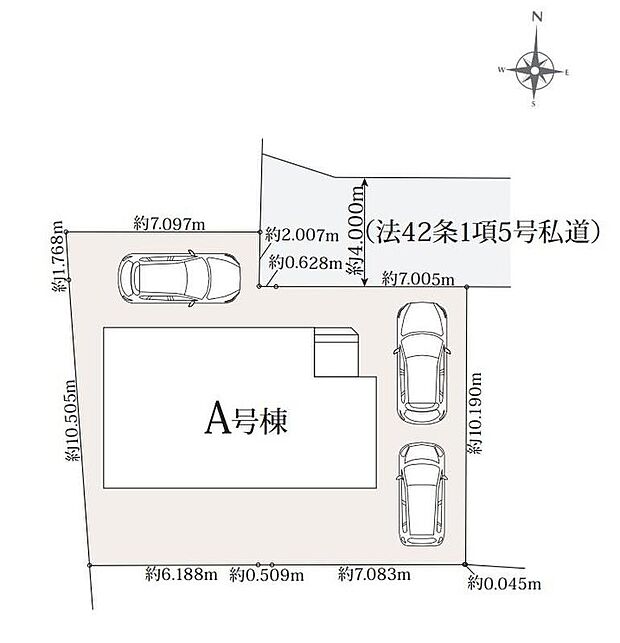 車種によりカースペース3台駐車可♪敷地は48坪超と余裕があります。