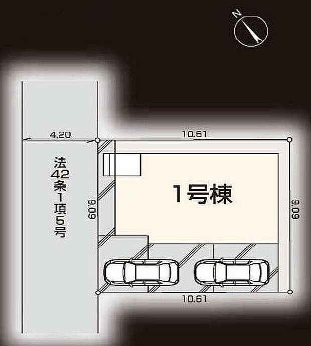 敷地９６平米超、きれいな整形地で敷地を有効活用できます。カースペース２台分！周辺は第一種低層住居専用地域で落ち着いた住環境です。