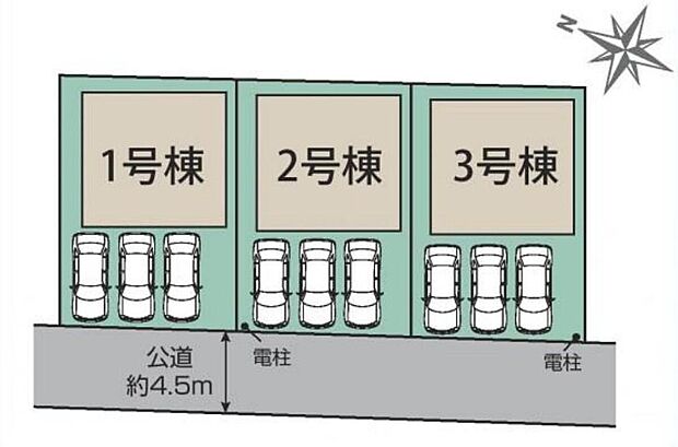 カースペース並列３台駐車可能です♪落ち着いた住環境の第一種低層住居専用地域です。