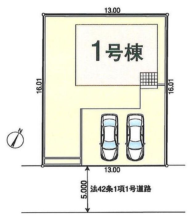 敷地２０８平米！南東道路の整形地。ゆとりのお庭付き。ガーデニングや家庭菜園にもおすすめ♪カースペース並列２台分！