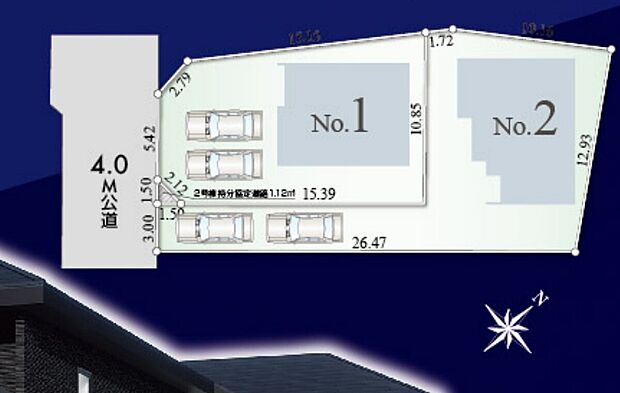 【-】敷地広々49坪以上でカースペース2台駐車可!ご家族分の自転車を停めたり、来客時にも安心です♪