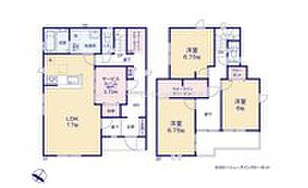 【3LDK+S】☆サービスルーム付き☆
リビングの横サービスルームは、廊下からも出入りできる２WAY仕様。ファミリークロークとして、スタディーコーナーとして、ライフスタイルに合わせて多用途にお使いいただけます♪