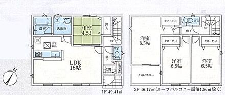 ☆主寝室はゆとりの８．５帖☆
大きなベッドも置ける主寝室♪収納も備えており、お部屋を広くお使いいただけます。 
