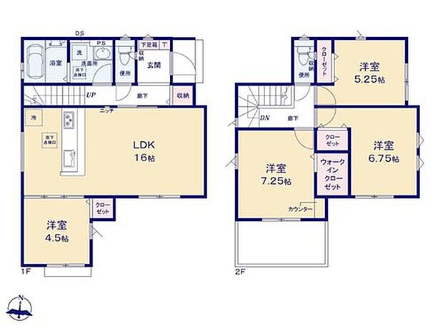 【4LDK】☆リビング横洋室付き☆
LDK横洋室は、キッチンから目が届きやすく、キッズスペースや勉強部屋に最適です。LDKとの間仕切りを開けてひろびろと、来客時には扉をしめてすっきりと見せることもできます♪