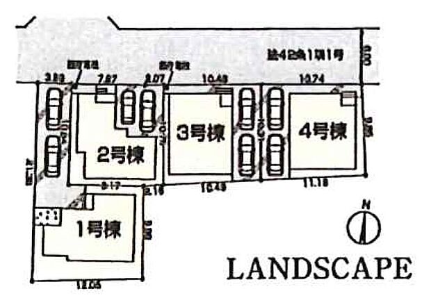 【全体区画図】全棟敷地１１０平米超え！カースペース２台分確保！土地区画整理地内につき、きれいに整備された街並みです。