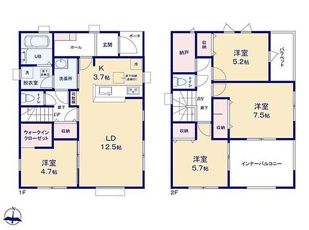 【4LDK+S】☆リビングスルー階段仕様☆
ご家族との自然なコミュニケーションが生まれるリビングスルー階段を採用！帰宅時・外出時の自然なコミュニケーションを育みます♪