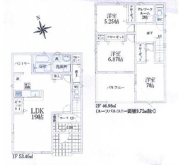 【3LDK+S】☆テレワークルーム付き☆
２階の２帖のテレワークルームは、お仕事や勉強、趣味の空間として活用していただけます。また大容量の収納としてファミリークロークとしてもお使いいただけます♪