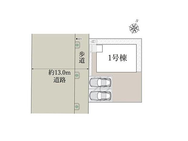 【全体区画図】５２坪超のゆとりの敷地！嬉しい駐車並列２台可です♪