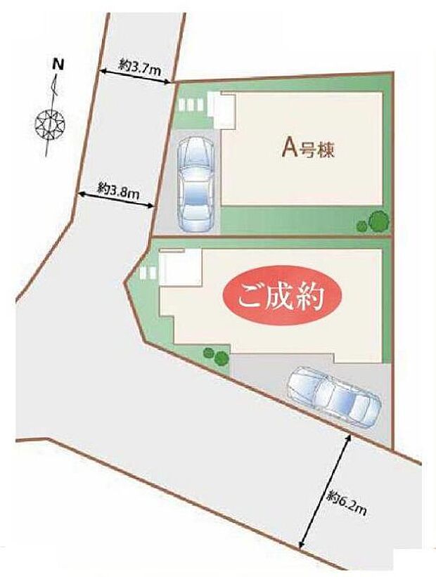 【全体区画図】カースペースございます♪住環境良好な人気の低層住居専用地域に立地。守られた環境は、お子様との暮らしにもおすすめです。