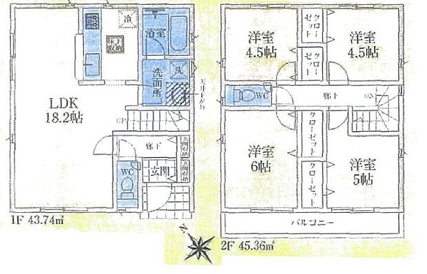 【4LDK】☆開放感のある立地☆三方向を道路と通路に囲まれていますので、通風採光良好!どのお部屋でも気持ちよくお過ごしいただけます。ご家族と過ごすLDKは光と風が心地よい3面採光。