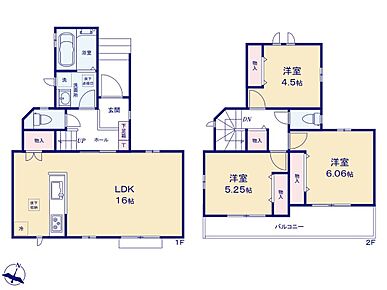 ☆広々ワイドバルコニー☆
二部屋から出入り可能なルーフバルコニー！家族全員分のお布団も一気に干せます♪ 