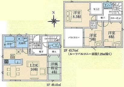 ☆全居室南向き☆広い敷地を活かして全居室を南向きに配置！陽射しをたっぷり取り込めます。LDKは隣接する和洋室とつなげると２０帖の大空間に！ 