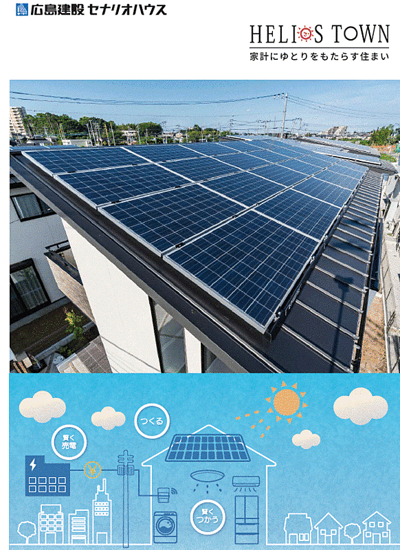 ヘリオスタウンは全棟太陽光パネルを標準搭載　上がる電気代をサポートします