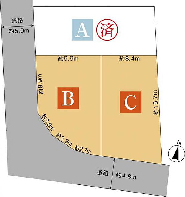 全体区画図です。 残り２区画になっております。
