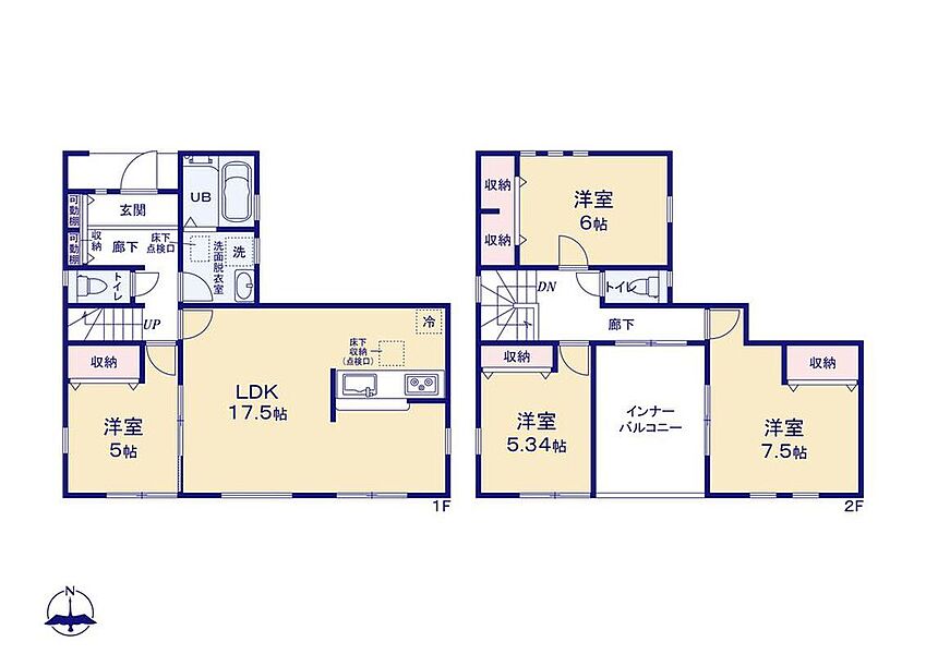 (1号棟)、価格5480万円、4LDK、土地面積178.88m2、建物面積110.96m2