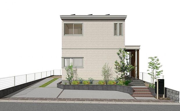 C棟完成イメージ※完成予想図（CG）です。形状・色彩・植栽等は実際とは異なる場合があります。建物の色調や質感、外構の植栽等、実際とは異なる場合がありますのでご了承のほど、宜しくお願いいたします。