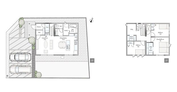 C棟間取図／記載の自動車は価格に含まれません