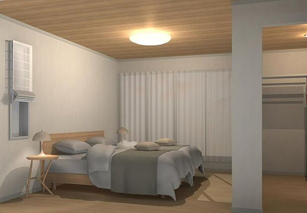 【B棟完成予想図】図面をもとに描き起こしたもので実際とは多少異なります。家具・家電・小物は配置例を示したもので販売価格には含まれません。