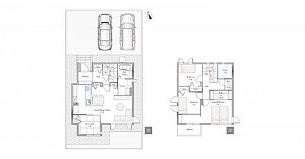 B棟間取図※図面に記載している車両、その他の調度品はあくまで生活イメージを表現したもので販売価格には含まれません。 