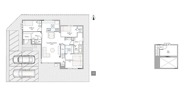 【3LDK+S】記載の間取図は概略図です。間取図に記載の自動車・家具はイメージです。