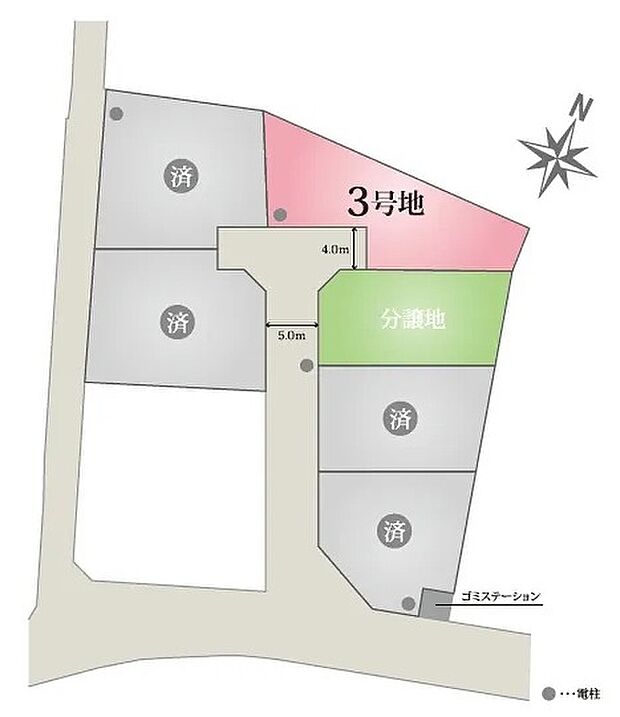約58坪の3号地。駐車2台可能です！