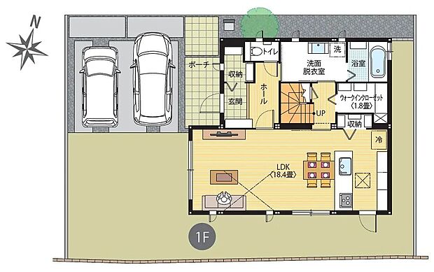18.4畳の広々としたLDKです