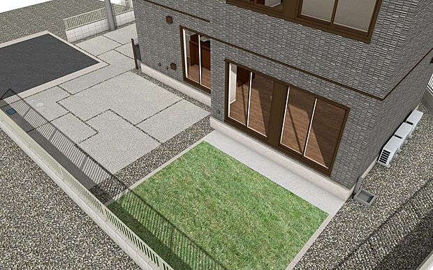 南に面したLDKからは、庭で遊ぶ子どもたちにも目が届き安心ですね。※イメージパースの為、実物とは異なる場合がございます。