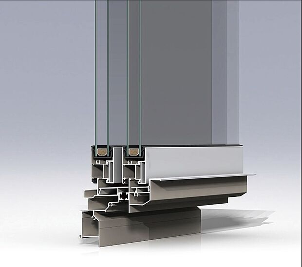 【アルミ樹脂複合サッシ】暖房の熱を逃がしにくい断熱性の高い窓。
※開口の種類により一部複層ガラスアルミサッシの仕様となる場合もあります。