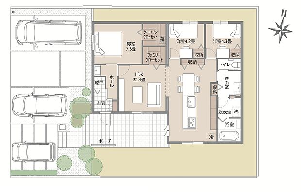 【3LDK】※間取り図に掲載の家具は価格に含まれません。
