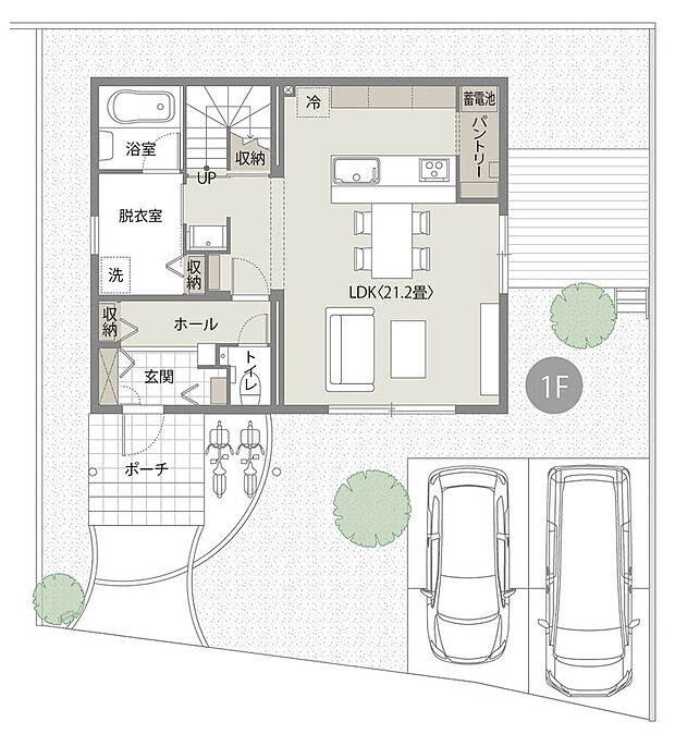 【4LDK+ロフト】広々とした21.2帖のLDKに加え、キッチン横にはパントリー採用♪
家族でくつろいだり休日の時間を楽しめそうですね！