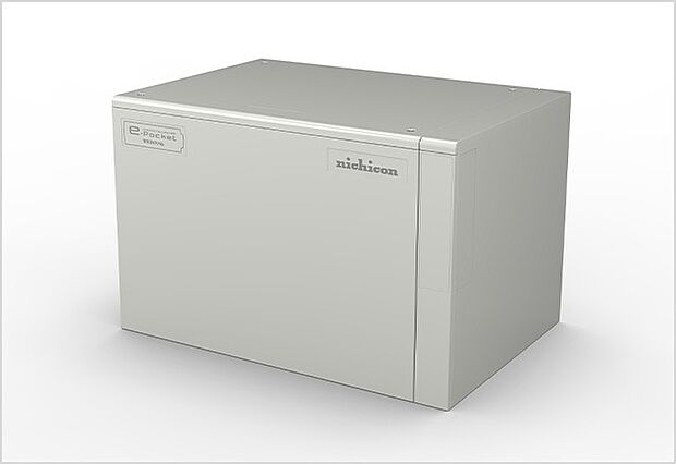 【蓄電池（13.2kWh）】(1)停電時でも生活に最低限 必要な電力を確保。
(2)太陽光発電の余った電気を貯めて夜に使うエコな生活※停電時には蓄電池の残量が無いと復旧しません。同時に使用できる電力には限りがあります。
※(1)事前に計画したコンセントでのみ電力使用が可能です。