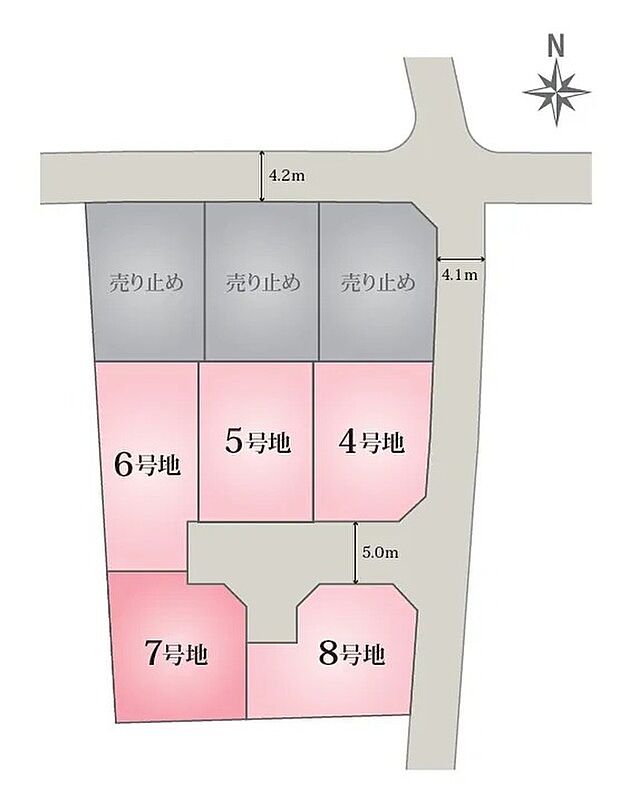 【全体区画図】落ち着いた位置に佇む7号地！プライバシーにも配慮された設計で、家族が安心してのびのび暮らせます♪
