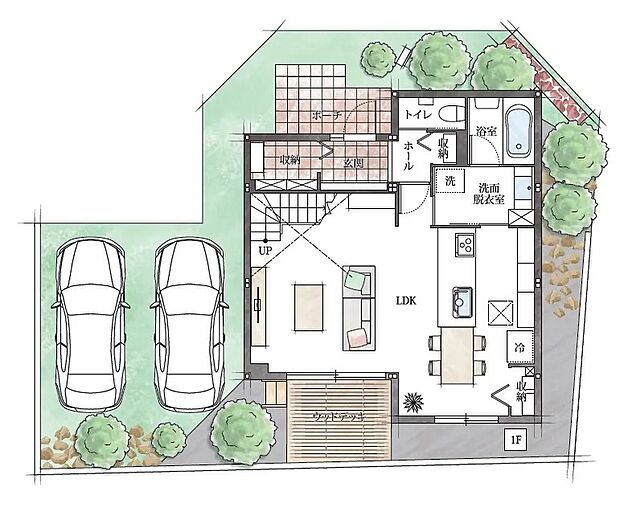 【3LDK】広々なLDKに加え、対面式キッチンで家族との会話も弾みそうですね！駐車場も２台あり急な来客や、家族分の自転車も駐輪できます♪