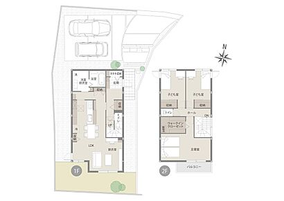 広々としたLDKに加え、WICや南面バルコニーなど開放感あふれる住まい♪
家族でくつろいだり休日の時間を楽しめそうですね！ 