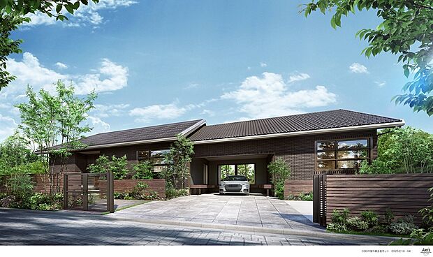 【商品ラインナップ：鉄骨系】ザ・デザイナーズハイムD1_ドマーニ平屋
大らかな三角屋根が描く、堂々たる佇まい
※セキスイハイムの代表外観です。お客様のご希望に合わせて商品タイプをお選びいただけます