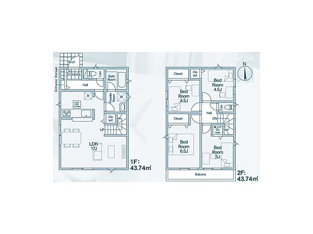 (1号棟)、価格6790万円、4LDK、土地面積115.04m2、建物面積87.48m2 