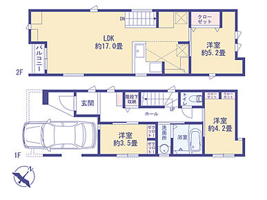 上記建物面積にはガレージ9.31m2を含みます 
