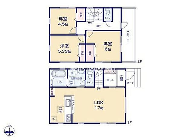 5780万円、3LDK、土地面積100.46m2、建物面積80.19m2 家族の成長を見据えた3LDKの間取りで、広々17帖LDKは家族の会話が弾む空間。各居室に収納があり、すっきり快適に暮らせます。