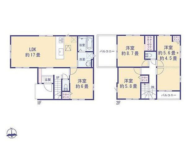 5398万円、4LDK、土地面積147.55m2、建物面積107.23m2