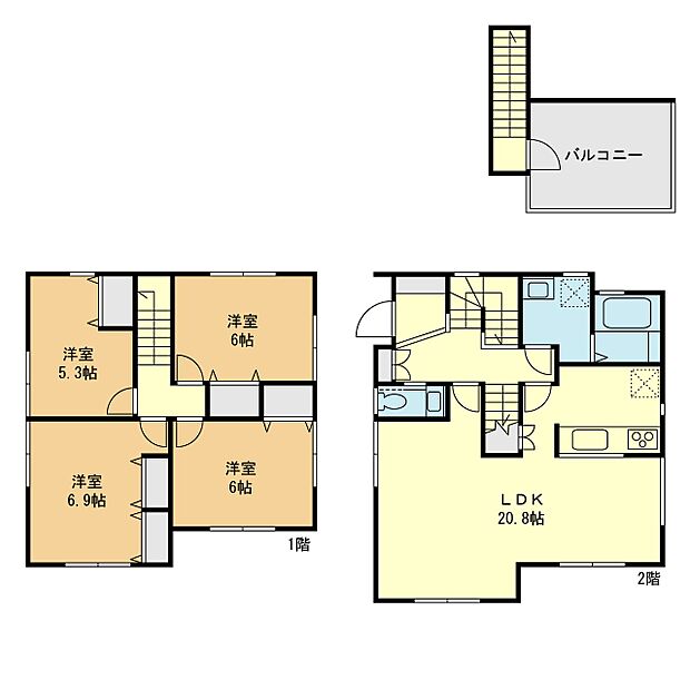 【4LDK】4号棟間取図
