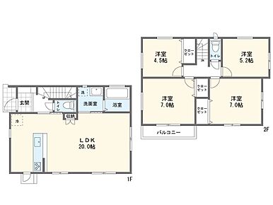 B６号棟間取図 