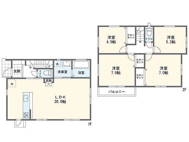 【4LDK】B6号棟間取図