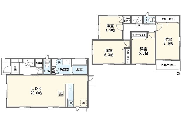 【4LDK】B9号棟間取図