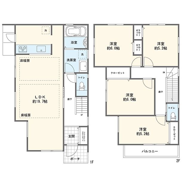 【4LDK】間取図8号棟