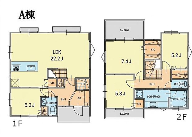 【4LDK】A号棟間取図