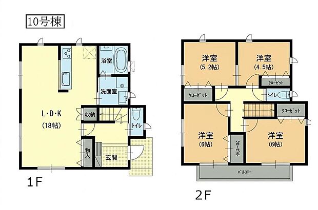 【4LDK】10号棟間取図